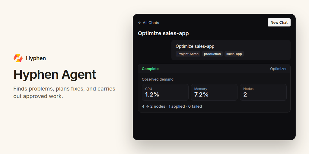 Hyphen Agent | Infrastructure that improves itself - Hyphen AI